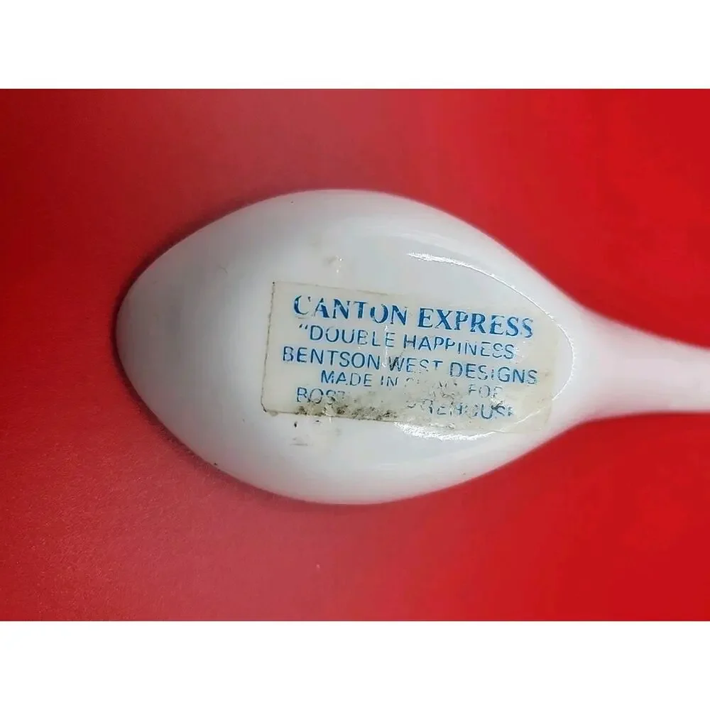 Vtg Canton Express Double Happiness Porcelain Chinese Spoon 5 3/4